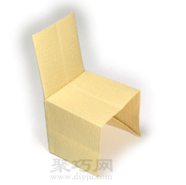 Illustration of how to fold a handmade origami chair