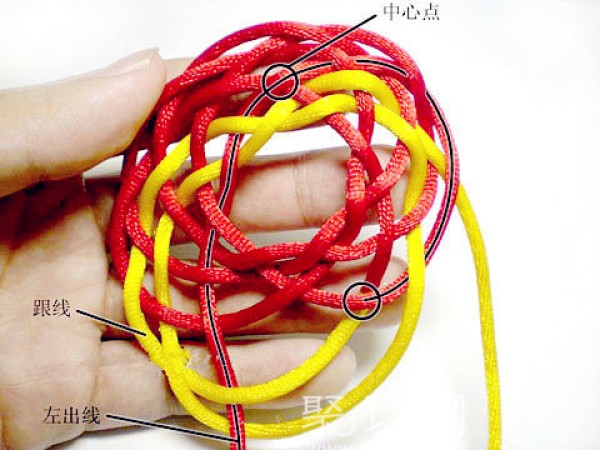 Chinese knot flower strand knot weaving tutorial, even-numbered flower hoop with 7 strands and 8 flowers, steps