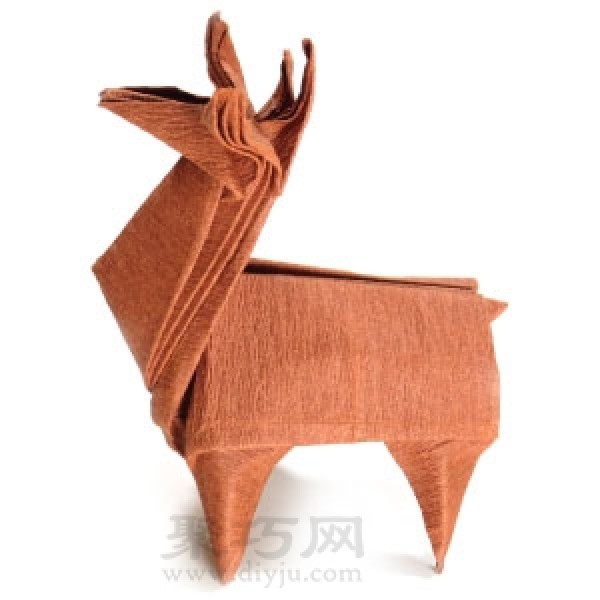 How to make origami three-dimensional reindeer