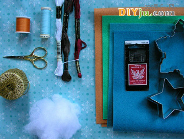 Fabric DIY Christmas tree ornaments tutorial