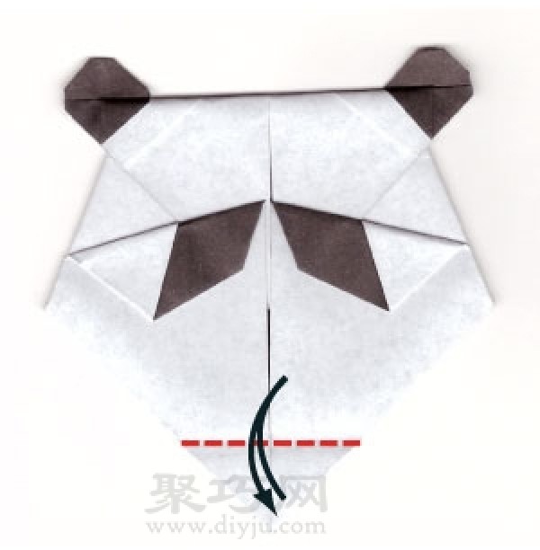 Simple origami panda face folding method