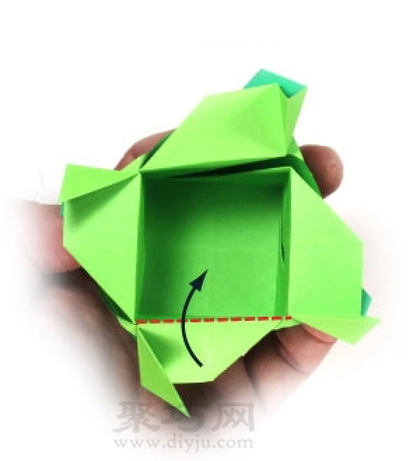 Hollow Cube Origami: Illustration of the folding method of forming a paper cube