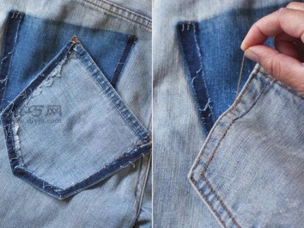 A small makeover of jeans pockets, transforming into jeans with full personality!