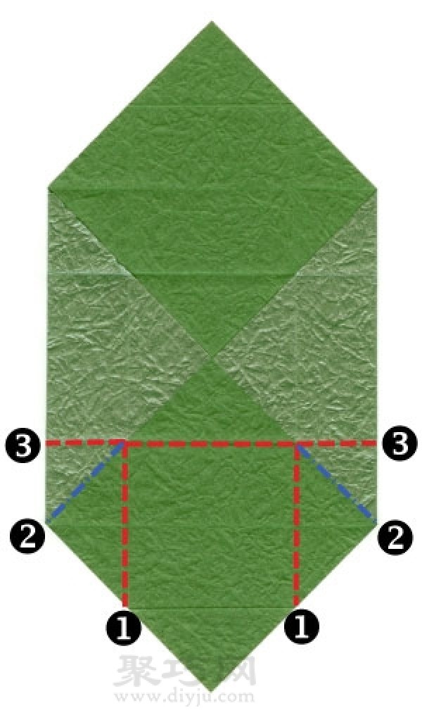 Tutorial illustration of handmade origami desktop storage box