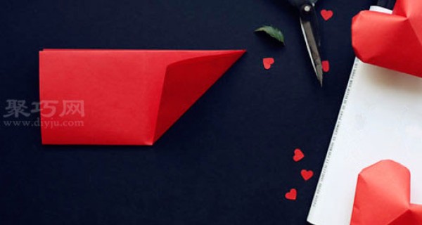 Illustrated tutorial on how to fold a three-dimensional heart How to fold a three-dimensional heart origami