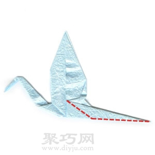 Illustration of steps to make origami flying paper cranes