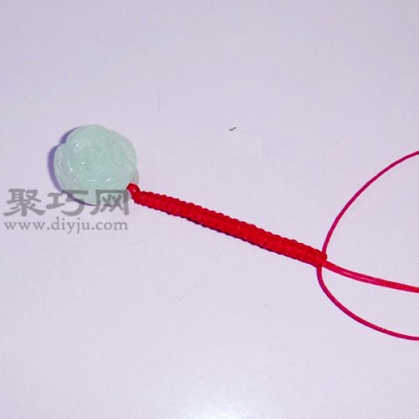 Hand braided ring tutorial teaches you how to braid a red rope jade ring