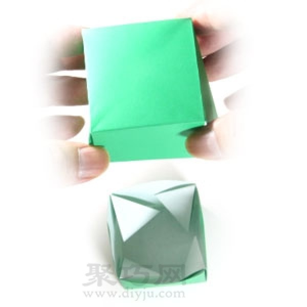 Origami cube box illustration simple illustration