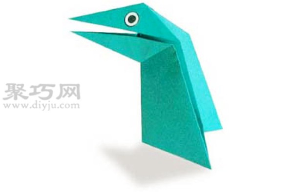 Origami dinosaur tutorial, illustration of how to fold a dinosaur