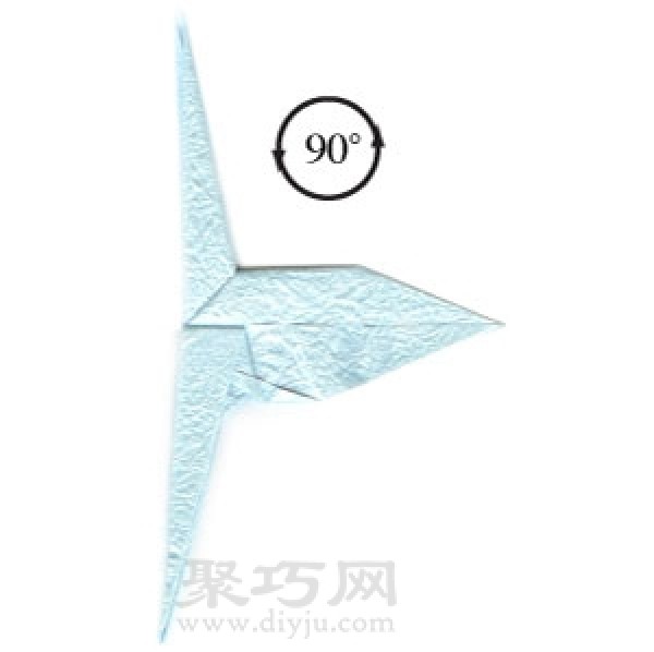 Illustration of steps to make origami flying paper cranes