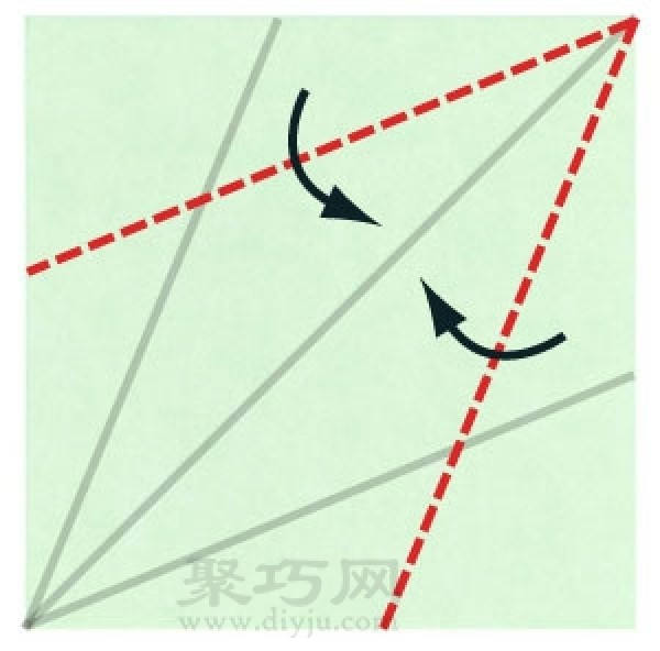 Basic origami folding method: rhombus folding