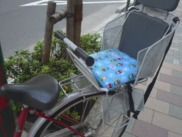 Bicycle child rear seat cushion handmade tutorial