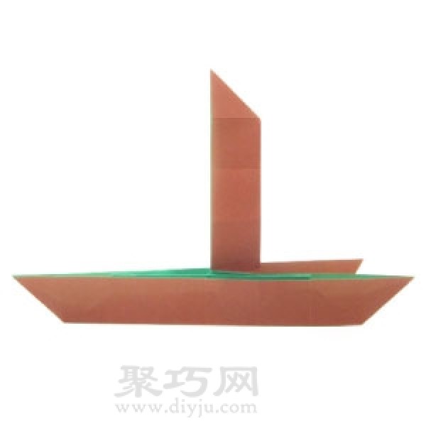 Illustration of steps to make origami convertible catamaran