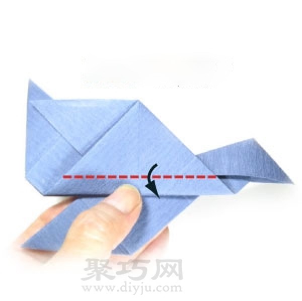 Simple origami fighter folding steps