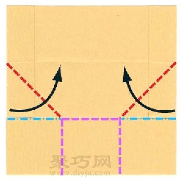 Illustration of the steps of chair origami