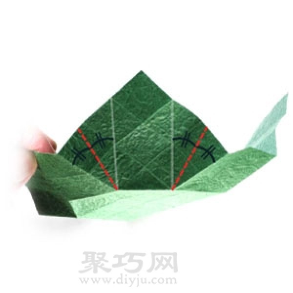 Simple round paper box origami illustration