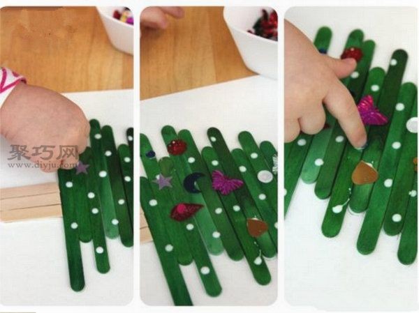 DIY Christmas Ornaments Tutorial Teach you how to make a handmade Christmas tree with ice cream sticks