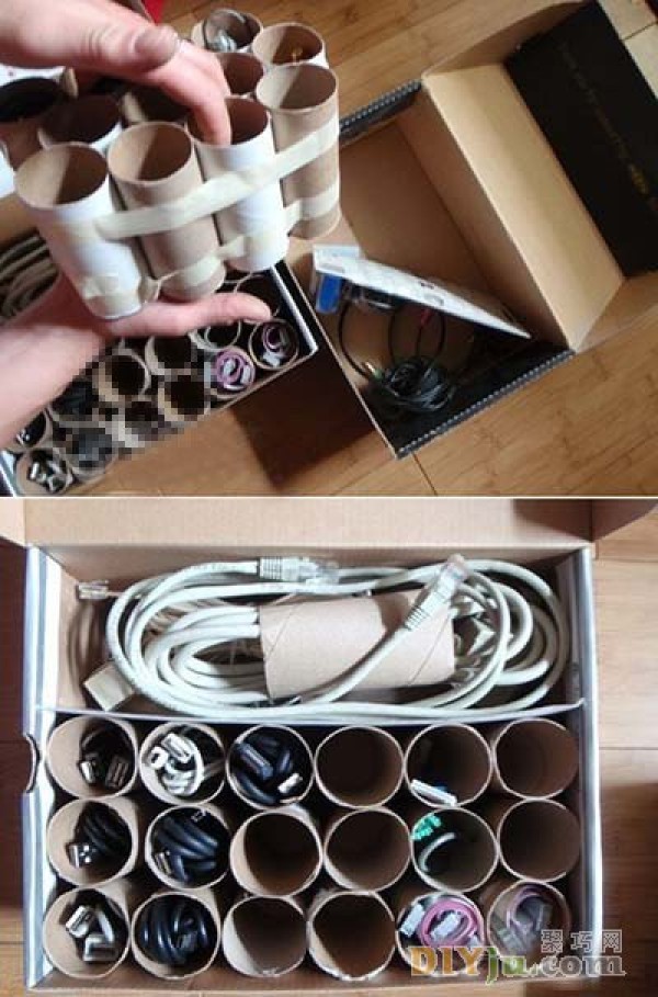 Recycling old shoe boxes into storage boxes