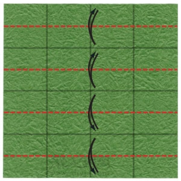 Illustration of the steps of origami of a rectangular box