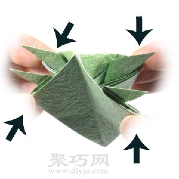 Illustration of simple folding methods of origami turtle