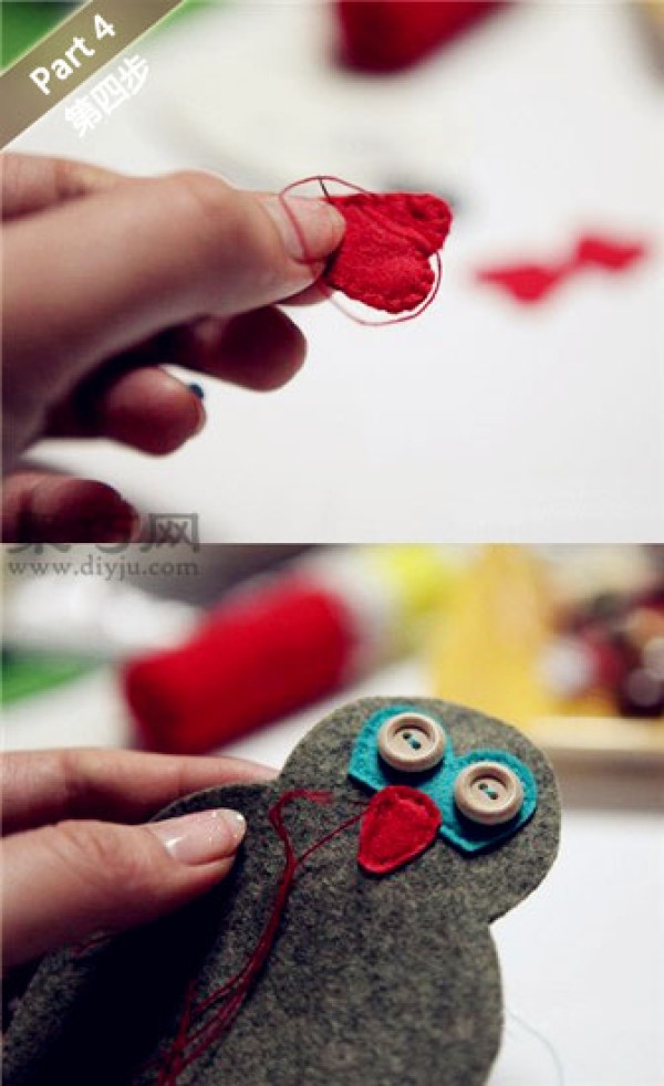 DIY owl key bag tutorial for handmade super cute fabric pendants