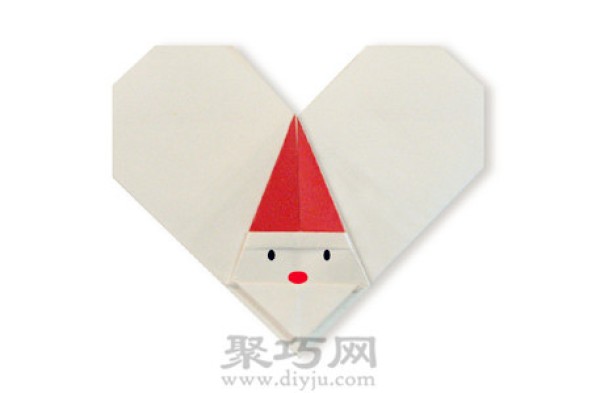 Heart-Shaped Santa Claus Origami Illustrated Tutorial