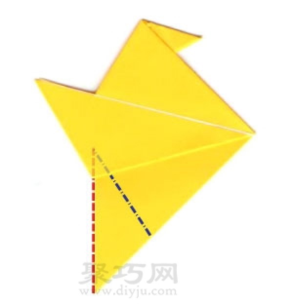 Illustration of steps for making origami chicken