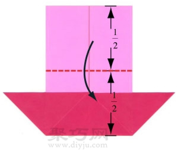 Origami steamship with chimney step by step illustration