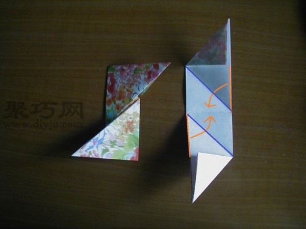 Illustration of how to fold handmade origami darts. Let’s see how to fold ninja darts.