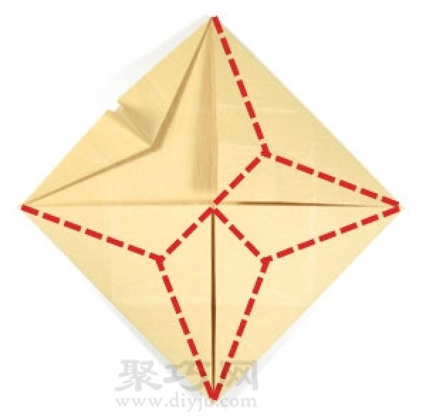 Illustration of steps for making origami small table