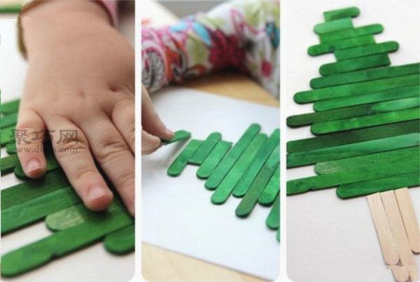 DIY Christmas Ornaments Tutorial Teach you how to make a handmade Christmas tree with ice cream sticks