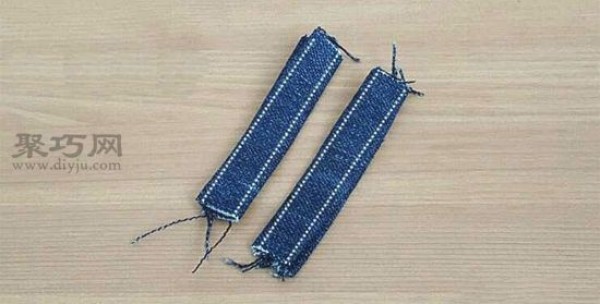 Illustrated tutorial on how to quickly transform old jeans legs into beautiful and practical pencil cases and small bags