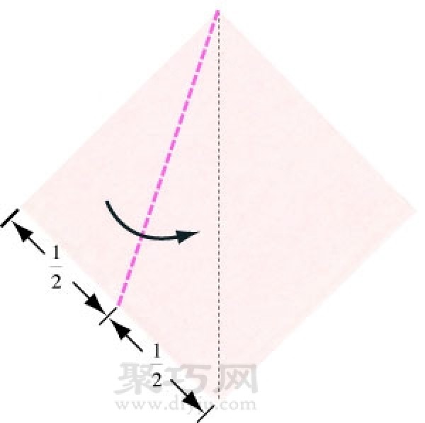 Illustration of steps to make origami Santas face