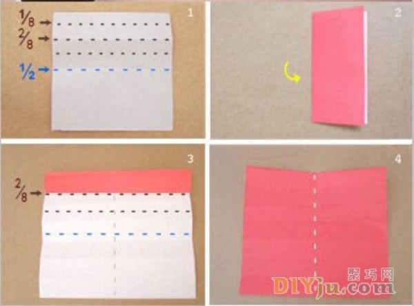 Origami method of heart-shaped ring: How to fold a red heart ring