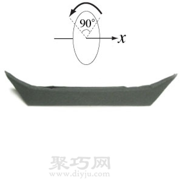 Simple illustration of origami gondola boat