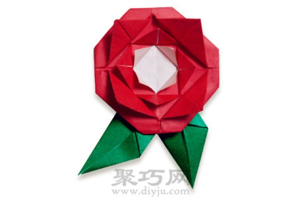 Complete tutorial on simple handmade origami of camellia