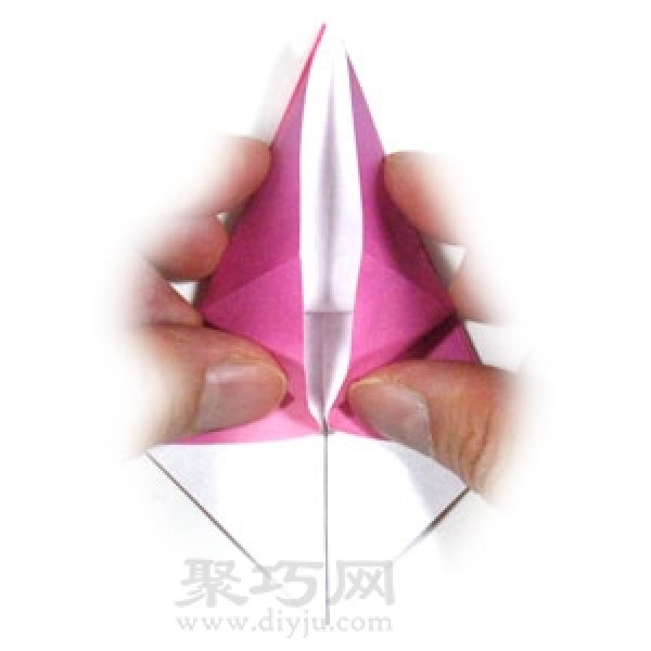 Simple origami lily flower folding method