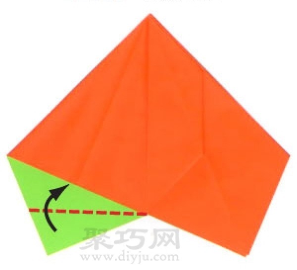 Simple origami square balloon blowing method