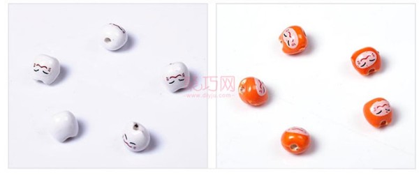 Chinese knot DIY material 8MM cartoon solid color kitten ceramic beads