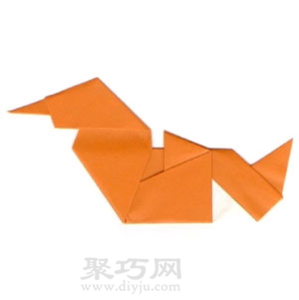 Manual origami mandarin duck tutorial illustration