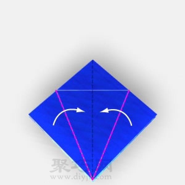 Basic origami folding method: regular rhombus