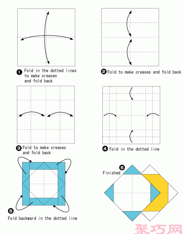 Tutorial on handmade origami coasters. Illustration of folding coasters.