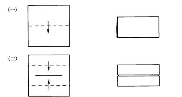 Basic methods of origami folding diagonally and folding diagonally