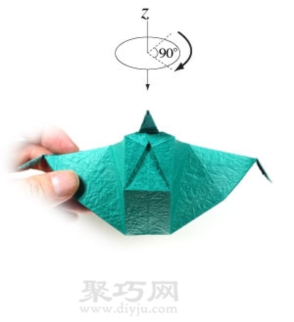 Simple illustration of origami cross paper box