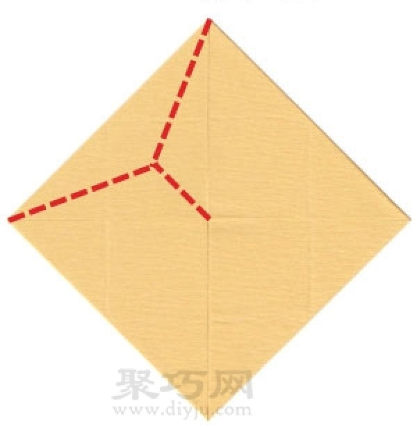 Illustration of steps for making origami small table