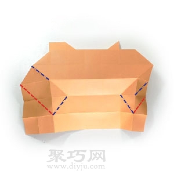 Learn to make origami three-dimensional standing puppy step by step