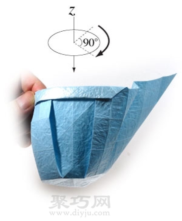 How to fold a handmade origami three-dimensional round cup