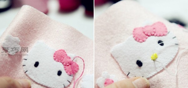 Hello Kitty cartoon pencil case DIY tutorial 6 steps to learn how to make your own fabric pencil case