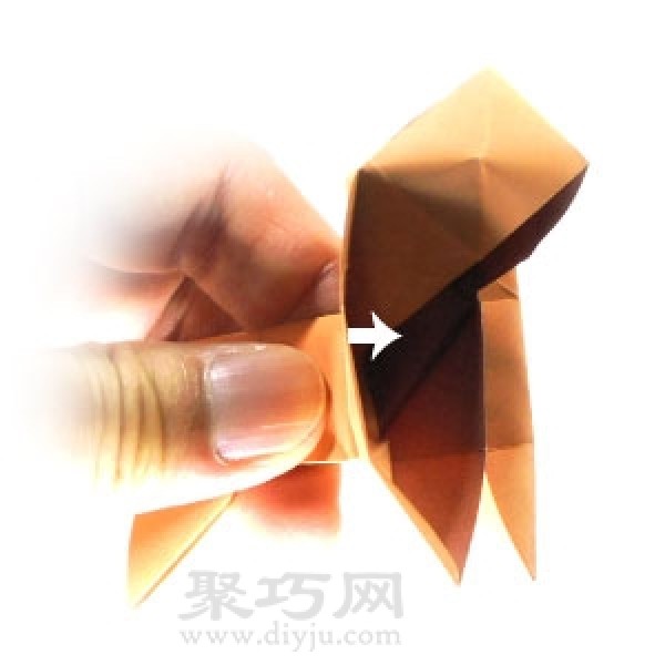 Learn to make origami three-dimensional standing puppy step by step