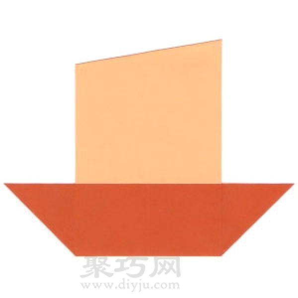 Illustration of the steps of origami sailboat. Very simple origami sailboat for children.